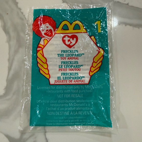 Upcycled 90s Ty Teenie Beanie McDonald’s Freckles the Leopard Key Chain - Picture 5 of 6